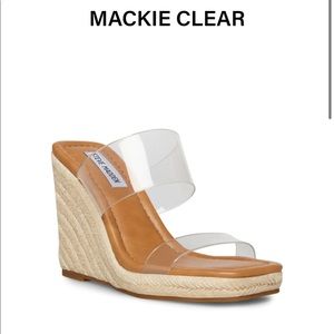 Steve Madden clear strap neutral wedges